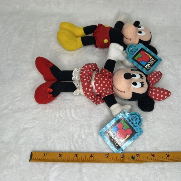Disney Mickey Mouse and Minnie Mouse Plush Set of 2 9" By Applause - Picture 5 of 7